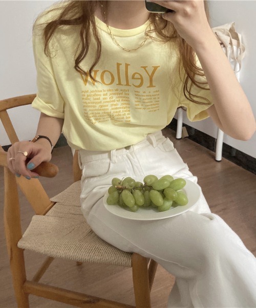 MANGROVE(マングローブ)の「カラープリントTシャツ(Tシャツ/カットソー・レディース・ホワイト/イエロー/グリーン・FREE)」の18枚目の写真