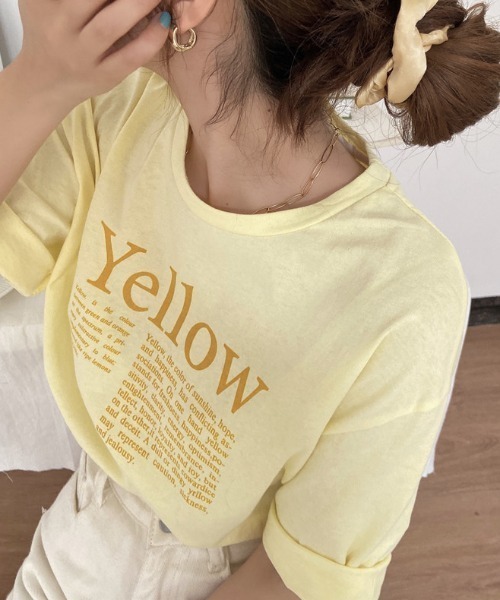 MANGROVE(マングローブ)の「カラープリントTシャツ(Tシャツ/カットソー・レディース・ホワイト/イエロー/グリーン・FREE)」の5枚目の写真