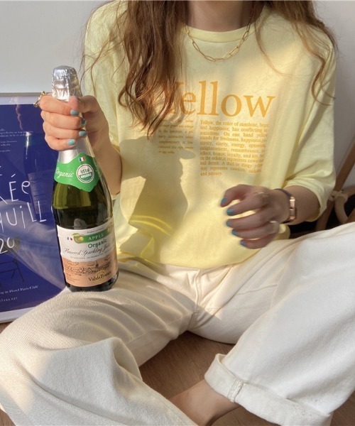 MANGROVE(マングローブ)の「カラープリントTシャツ(Tシャツ/カットソー・レディース・ホワイト/イエロー/グリーン・FREE)」の12枚目の写真