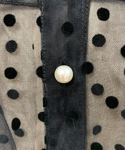 PICCIN(ピッチン)の「フロッキードットチュールフリルシアーブラウス(シャツ/ブラウス・レディース・ブラック・M)」の2枚目の写真