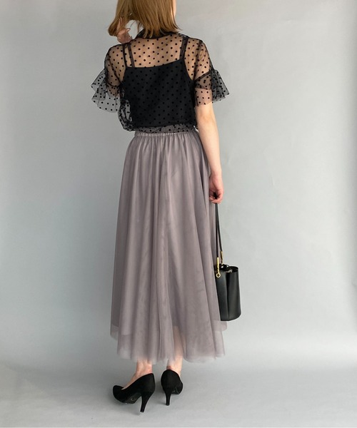 PICCIN(ピッチン)の「フロッキードットチュールフリルシアーブラウス(シャツ/ブラウス・レディース・ブラック・M)」の16枚目の写真