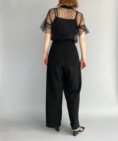 PICCIN(ピッチン)の「フロッキードットチュールフリルシアーブラウス(シャツ/ブラウス・レディース・ブラック・M)」の9枚目の写真