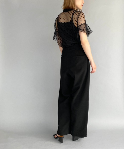 PICCIN(ピッチン)の「フロッキードットチュールフリルシアーブラウス(シャツ/ブラウス・レディース・ブラック・M)」の8枚目の写真