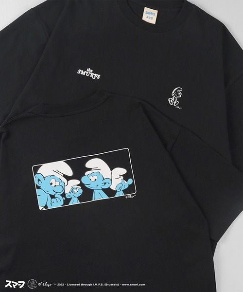セール The Smurfs スマーフ バックプリント イラスト 半袖プリントtシャツ Tシャツ カットソー Make A Ray メイク ア レイ のファッション通販 Zozotown
