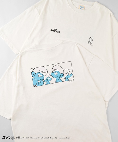 セール Make Ray メイク イラスト Smurfs スマーフ 半袖プリントtシャツ Tシャツ カットソー The レイ のファッション ア バックプリント Ray メイク イラスト ア A