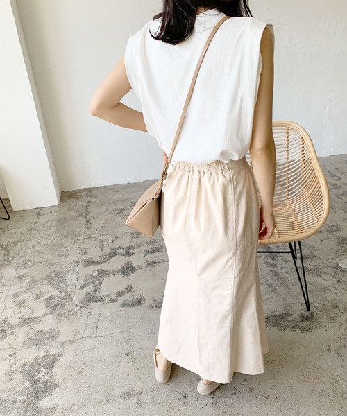 LIAN（リアン）の「リネンブレンドマーメイドスカート（スカート・レディース・アイボリー/ブラック/ブラウン/ベージュ・FREE）」の9枚目の写真