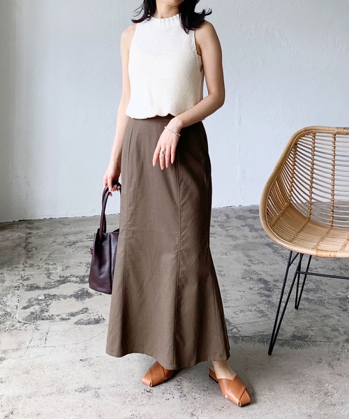 LIAN（リアン）の「リネンブレンドマーメイドスカート（スカート・レディース・アイボリー/ブラック/ブラウン/ベージュ・FREE）」の19枚目の写真