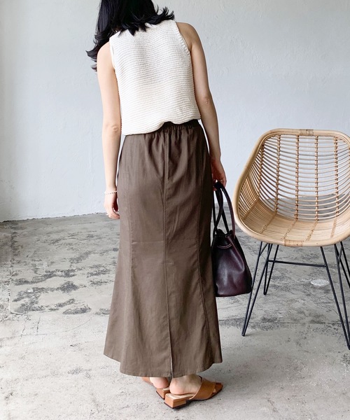 LIAN（リアン）の「リネンブレンドマーメイドスカート（スカート・レディース・アイボリー/ブラック/ブラウン/ベージュ・FREE）」の20枚目の写真