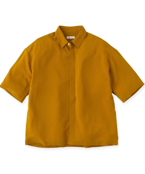 tk.TAKEO KIKUCHI（ティーケータケオキクチ）の「◆シアービッグシャツ（ユニセックスアイテム）（シャツ/ブラウス・メンズ・ブルー/マスタード/パープル系4・01/02/03）」の4枚目の写真