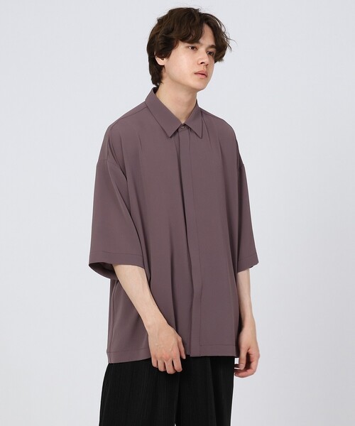 tk.TAKEO KIKUCHI（ティーケータケオキクチ）の「◆シアービッグシャツ（ユニセックスアイテム）（シャツ/ブラウス・メンズ・ブルー/マスタード/パープル系4・01/02/03）」の12枚目の写真