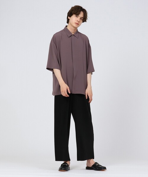 tk.TAKEO KIKUCHI（ティーケータケオキクチ）の「◆シアービッグシャツ（ユニセックスアイテム）（シャツ/ブラウス・メンズ・ブルー/マスタード/パープル系4・01/02/03）」の13枚目の写真