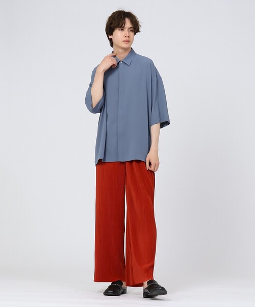 tk.TAKEO KIKUCHI（ティーケータケオキクチ）の「◆シアービッグシャツ（ユニセックスアイテム）（シャツ/ブラウス・メンズ・ブルー/マスタード/パープル系4・01/02/03）」の17枚目の写真