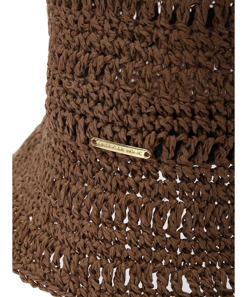 AMERICAN HOLIC（アメリカンホリック）の「ペーパー細編みハット（ニットキャップ/ビーニー・レディース・ブラウン/ナチュラル・FREE）」の12枚目の写真