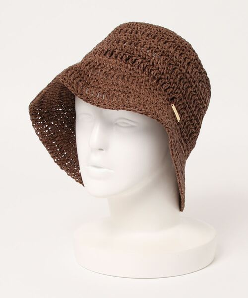 AMERICAN HOLIC（アメリカンホリック）の「ペーパー細編みハット（ニットキャップ/ビーニー・レディース・ブラウン/ナチュラル・FREE）」の3枚目の写真