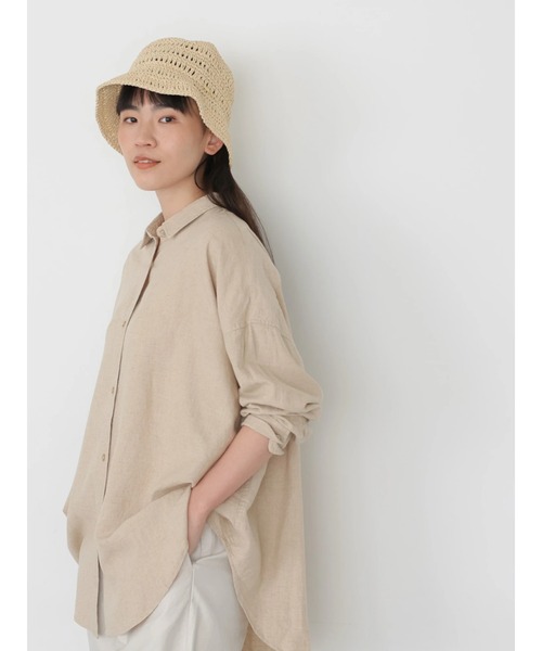 AMERICAN HOLIC（アメリカンホリック）の「ペーパー細編みハット（ニットキャップ/ビーニー・レディース・ブラウン/ナチュラル・FREE）」の4枚目の写真