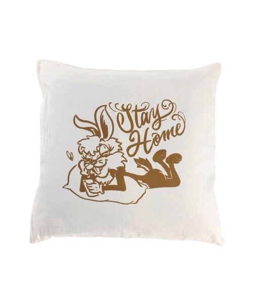 GYDA（ジェイダ）の「STAY HOME HONEY BUNNY クッション（クッション/クッションカバー・レディース・オフホワイト/カーキ・FREE）」の4枚目の写真