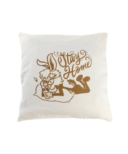 GYDA（ジェイダ）の「STAY HOME HONEY BUNNY クッション（クッション/クッションカバー・レディース・オフホワイト/カーキ・FREE）」の9枚目の写真