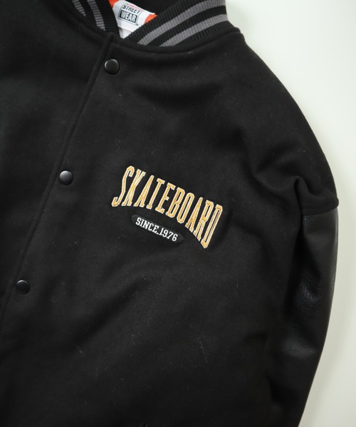VISION STREET WEAR(ヴィジョンストリートウェア)の「VISION STREET WEAR/ヴィジョンストリートウエア ビッグシルエット バックプリント刺繍 メルトンPUスタジャン(スタジャン・メンズ・ネイビー/グリーン/ブラック/ダークグリーン・LL/L/M)」の12枚目の写真