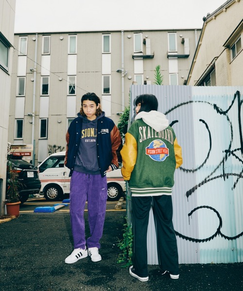 VISION STREET WEAR(ヴィジョンストリートウェア)の「VISION STREET WEAR/ヴィジョンストリートウエア ビッグシルエット バックプリント刺繍 メルトンPUスタジャン(スタジャン・メンズ・ネイビー/グリーン/ブラック/ダークグリーン・LL/L/M)」の18枚目の写真
