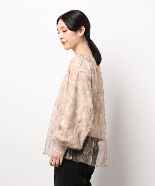 179/WG(イチナナキュウダブルジー)の「リバーシブルチュールオーバープル(Tシャツ/カットソー・レディース・ブラック/チャコールグレー/ベージュ・FREE)」の4枚目の写真