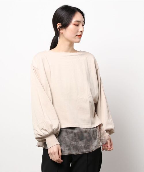 179/WG(イチナナキュウダブルジー)の「リバーシブルチュールオーバープル(Tシャツ/カットソー・レディース・ブラック/チャコールグレー/ベージュ・FREE)」の8枚目の写真