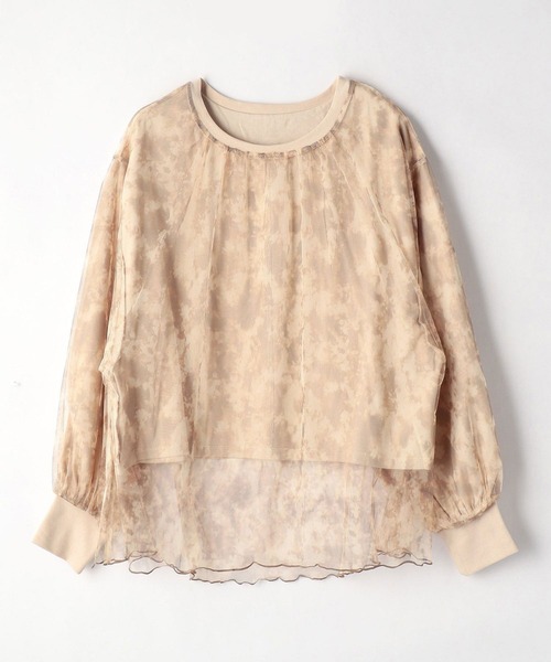 179/WG(イチナナキュウダブルジー)の「リバーシブルチュールオーバープル(Tシャツ/カットソー・レディース・ブラック/チャコールグレー/ベージュ・FREE)」の1枚目の写真