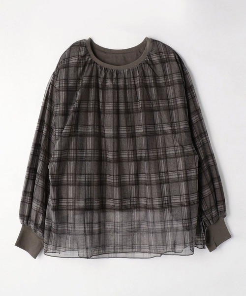 179/WG(イチナナキュウダブルジー)の「リバーシブルチュールオーバープル(Tシャツ/カットソー・レディース・ブラック/チャコールグレー/ベージュ・FREE)」の10枚目の写真