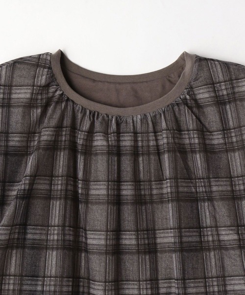 179/WG(イチナナキュウダブルジー)の「リバーシブルチュールオーバープル(Tシャツ/カットソー・レディース・ブラック/チャコールグレー/ベージュ・FREE)」の13枚目の写真