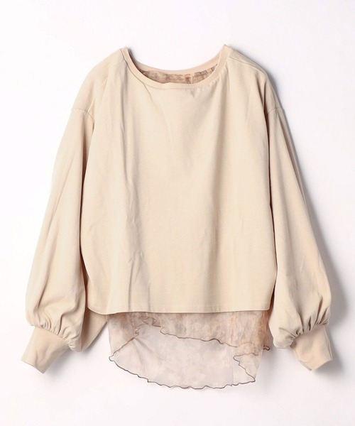 179/WG(イチナナキュウダブルジー)の「リバーシブルチュールオーバープル(Tシャツ/カットソー・レディース・ブラック/チャコールグレー/ベージュ・FREE)」の16枚目の写真