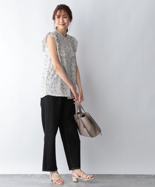 GLOBAL WORK(グローバルワーク)の「フレンチフリルブラウス【MATINEE LINE】/954854(シャツ/ブラウス・レディース・ブラック/オフホワイト/グリーン系その他4・MEDIUM/LARGE)」の18枚目の写真