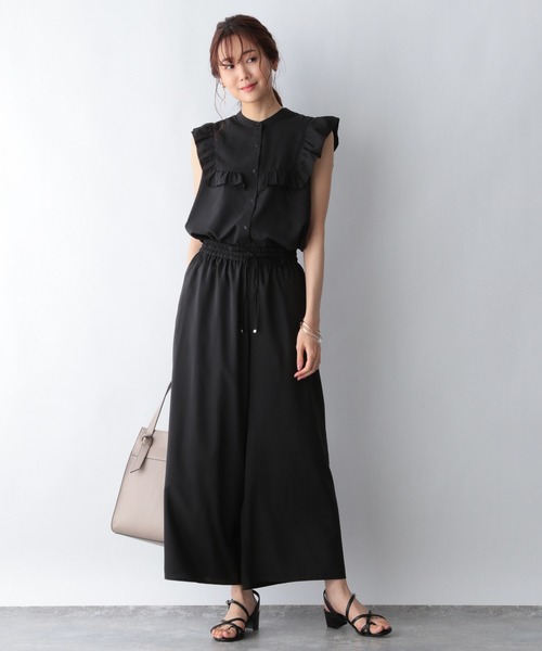 GLOBAL WORK(グローバルワーク)の「フレンチフリルブラウス【MATINEE LINE】/954854(シャツ/ブラウス・レディース・ブラック/オフホワイト/グリーン系その他4・MEDIUM/LARGE)」の11枚目の写真
