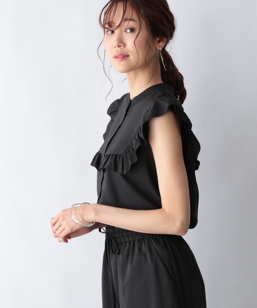 GLOBAL WORK(グローバルワーク)の「フレンチフリルブラウス【MATINEE LINE】/954854(シャツ/ブラウス・レディース・ブラック/オフホワイト/グリーン系その他4・MEDIUM/LARGE)」の13枚目の写真