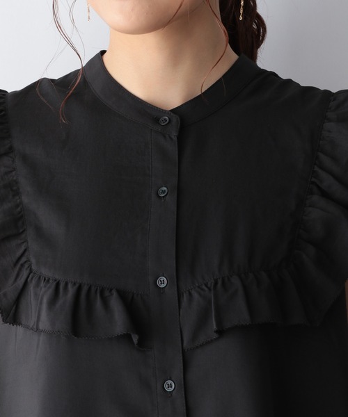 GLOBAL WORK(グローバルワーク)の「フレンチフリルブラウス【MATINEE LINE】/954854(シャツ/ブラウス・レディース・ブラック/オフホワイト/グリーン系その他4・MEDIUM/LARGE)」の12枚目の写真