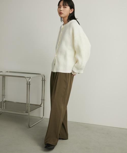 Aunt Marie's（アントマリーズ）の「【ロングセラー！】ミックスボリュームニットカーディガン（カーディガン/ボレロ・レディース・オレンジ/ブラック/アイボリー/グリーン/ライトブルー/スモークピンク/ライトグレー/パープル/レッド/モカ・FREE）」の12枚目の写真