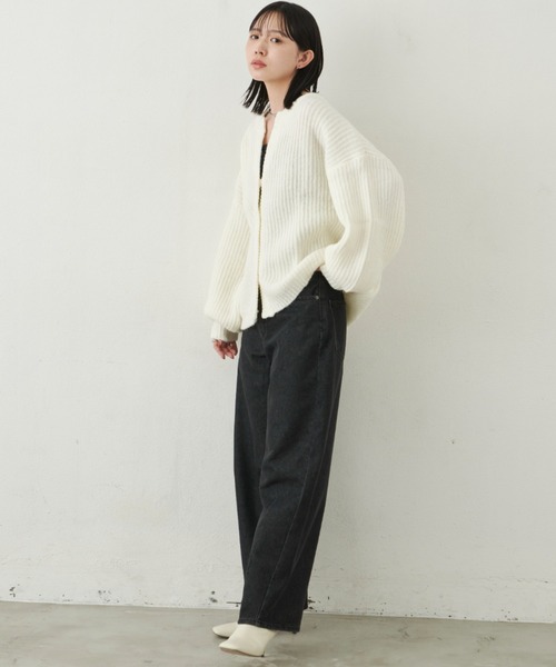 セール】【ロングセラー！】ミックスボリュームニットカーディガン