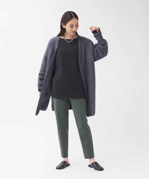 qualite（カリテ）の「サイドボタンTブラウス（シャツ/ブラウス・レディース・オフホワイト/ブラック/ストライプ・フリー）」の4枚目の写真