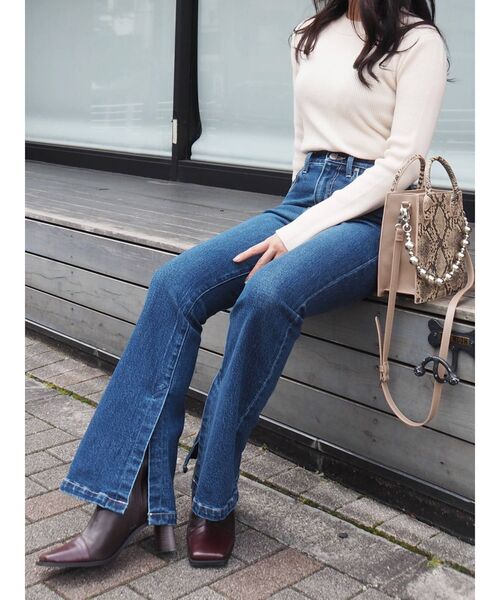 EVRIS（エヴリス）の「バイカラーデザインショートブーツ（ブーツ・レディース・ブラック/ブラウン・SMALL/MEDIUM/LARGE）」の14枚目の写真