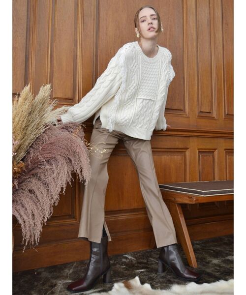 EVRIS（エヴリス）の「バイカラーデザインショートブーツ（ブーツ・レディース・ブラック/ブラウン・SMALL/MEDIUM/LARGE）」の19枚目の写真