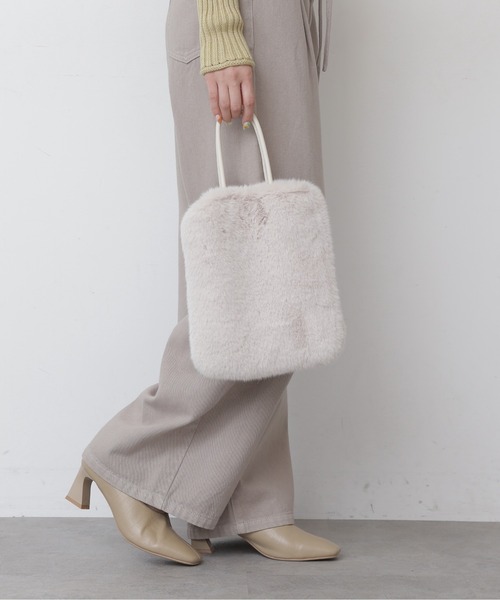 FREE'S MART（フリーズマート）の「◆ミニファーバッグ（ハンドバッグ・レディース・ホワイト/グレー・ﾌﾘ-）」の10枚目の写真