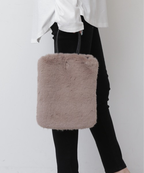 FREE'S MART（フリーズマート）の「◆ミニファーバッグ（ハンドバッグ・レディース・ホワイト/グレー・ﾌﾘ-）」の8枚目の写真