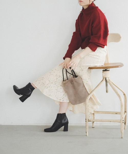 FREE'S MART（フリーズマート）の「◆ミニファーバッグ（ハンドバッグ・レディース・ホワイト/グレー・ﾌﾘ-）」の7枚目の写真