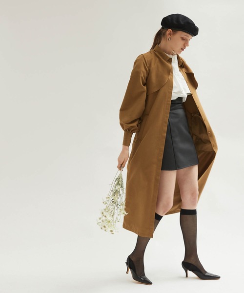Keeepy(キーピー)の「【Keeepy】volume sleeve layered design shirt dress(シャツワンピース・レディース・ネイビー/ブラウン・FREE)」の5枚目の写真
