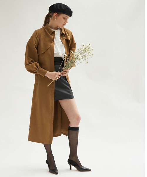 Keeepy(キーピー)の「【Keeepy】volume sleeve layered design shirt dress(シャツワンピース・レディース・ネイビー/ブラウン・FREE)」の7枚目の写真