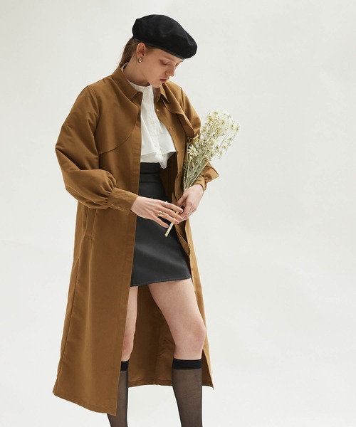 Keeepy(キーピー)の「【Keeepy】volume sleeve layered design shirt dress(シャツワンピース・レディース・ネイビー/ブラウン・FREE)」の10枚目の写真