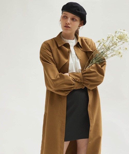 Keeepy(キーピー)の「【Keeepy】volume sleeve layered design shirt dress(シャツワンピース・レディース・ネイビー/ブラウン・FREE)」の11枚目の写真