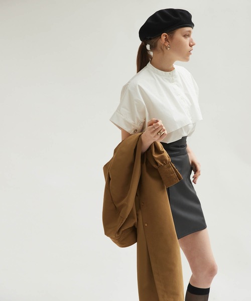 Keeepy(キーピー)の「【Keeepy】volume sleeve layered design shirt dress(シャツワンピース・レディース・ネイビー/ブラウン・FREE)」の13枚目の写真