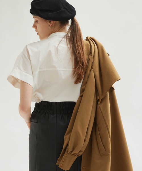 Keeepy(キーピー)の「【Keeepy】volume sleeve layered design shirt dress(シャツワンピース・レディース・ネイビー/ブラウン・FREE)」の14枚目の写真