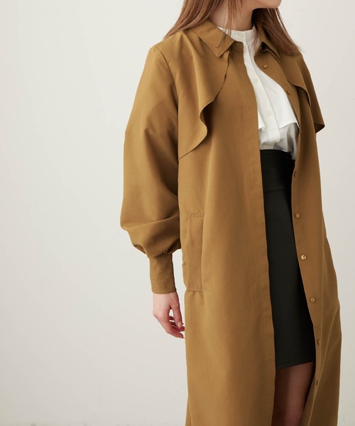 Keeepy(キーピー)の「【Keeepy】volume sleeve layered design shirt dress(シャツワンピース・レディース・ネイビー/ブラウン・FREE)」の19枚目の写真