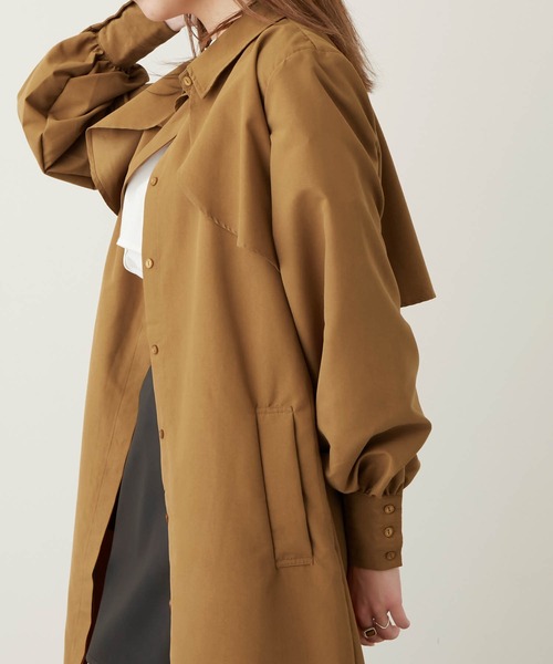 Keeepy(キーピー)の「【Keeepy】volume sleeve layered design shirt dress(シャツワンピース・レディース・ネイビー/ブラウン・FREE)」の20枚目の写真