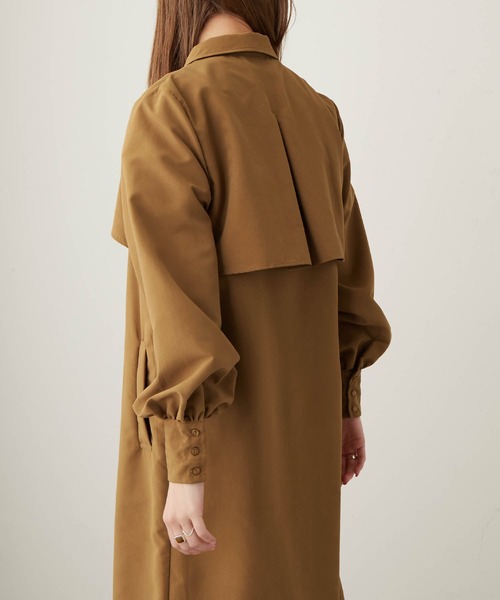 Keeepy(キーピー)の「【Keeepy】volume sleeve layered design shirt dress(シャツワンピース・レディース・ネイビー/ブラウン・FREE)」の21枚目の写真
